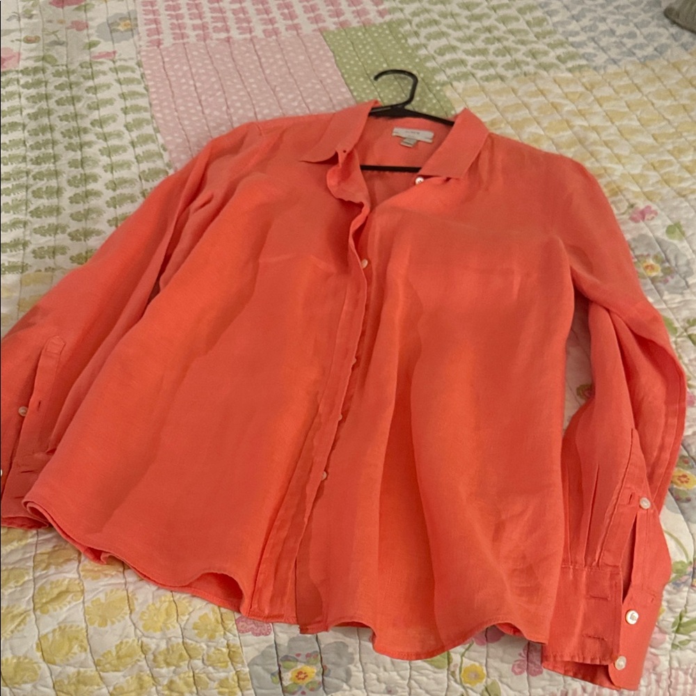 J. Crew Vibrant Coral Button-Down Shirt